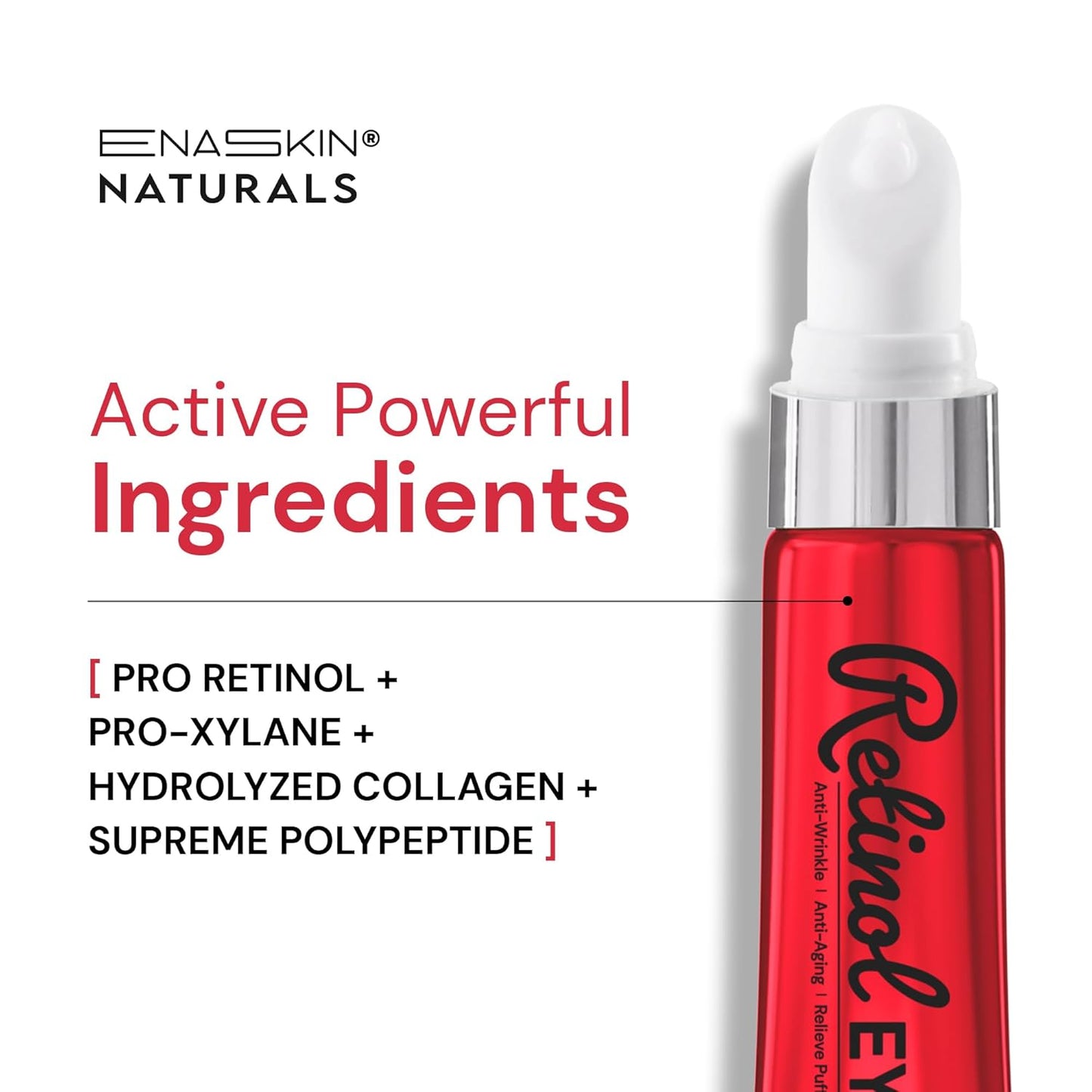 Retinol Anti Aging Eye Cream: Rapid Wrinkle Repair & Instant Under Eye Treatment - Reduce Dark Circles, Eye Bags, Puffiness for Women, Day & Night, 0.85 fl.oz