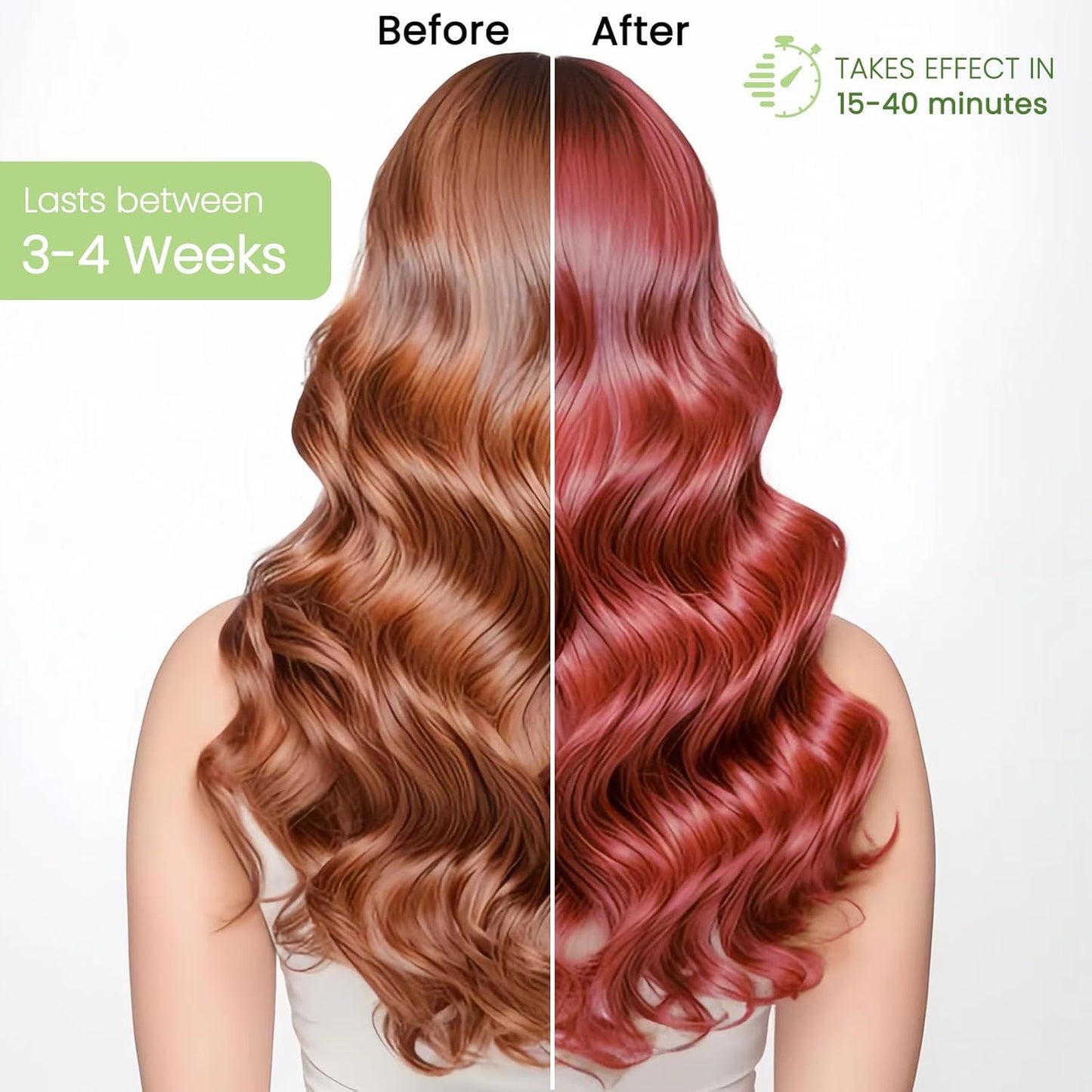Hair Dye Shampoo 3-in-1, Instant Natural Hair Color Shampoo for Women Men Champu Para Canas Mujer Wine Red, Lasting 3-4 Weeks & Easy to Use & All Hair Types & Root Touch Up, 500ml