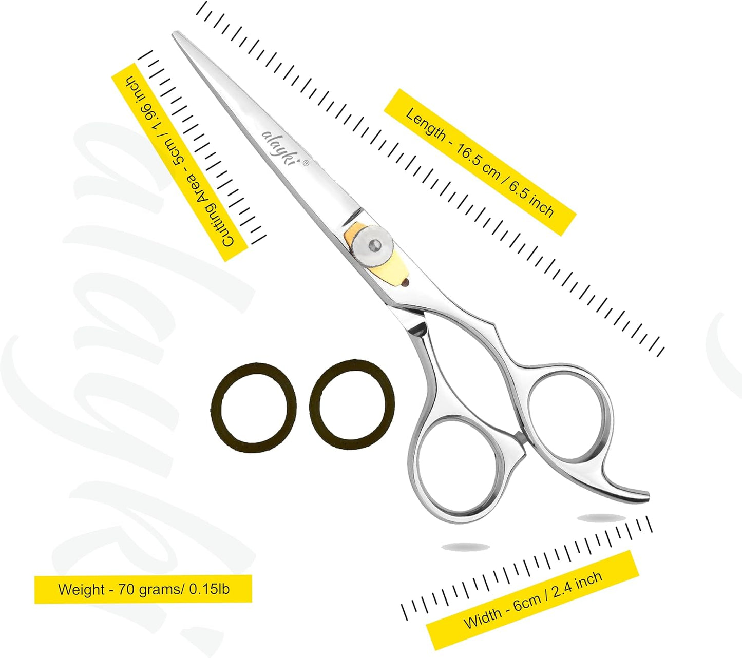 Alayki's Professional Hair Scissor - 6.5" Premium Stainless Steel Rust Proof Scissor with Adjustable Screw, Hair Shears, Hair Cutting & Barber Accessories & Salon Supplies, Barber Scissors