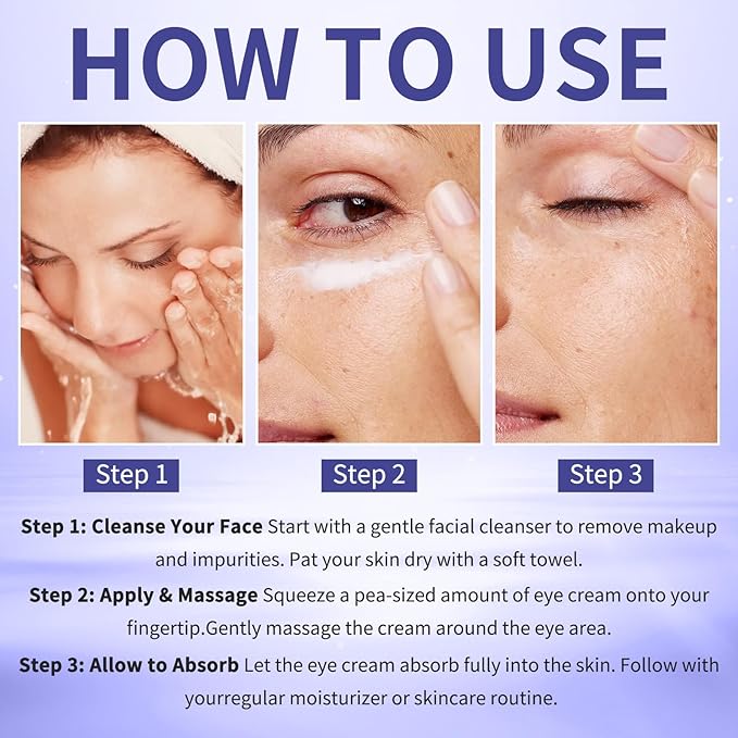 Retinol Under Eye Cream for Dark Circles and Under Eye Puffiness, Eye Repair Cream, 2 PCS Anti-Aging Hyaluronic Acid, Collagen Reduce Wrinkles Eye Cream, Lift, Firm Eyes Skin