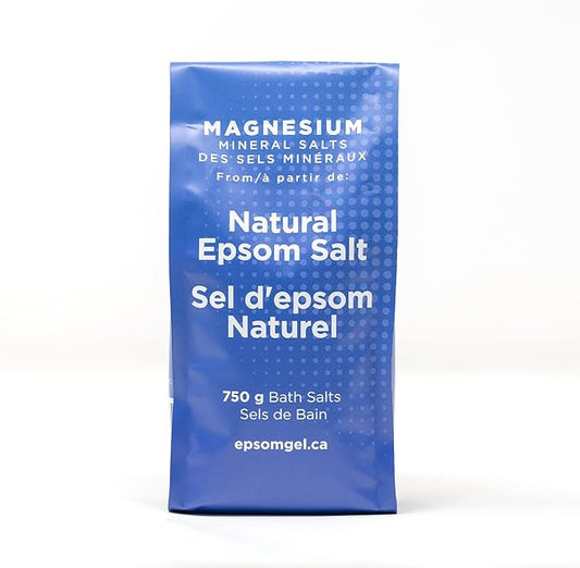 Epsomgel™ Natural Epsom Salts - 750g | 100% Pure Magnesium Bath Salts for Sore Muscles | Ideal for Relaxation, Muscle Relief & Skin Soothing | Relaxing Home Spa | Unscented