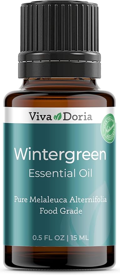 Viva Doria Wintergreen Essential Oil, 100% Pure, Natural Essential Oil, Undiluted, for Aromatherapy | Food Grade, 15 mL (0.5 Fluid Ounce)