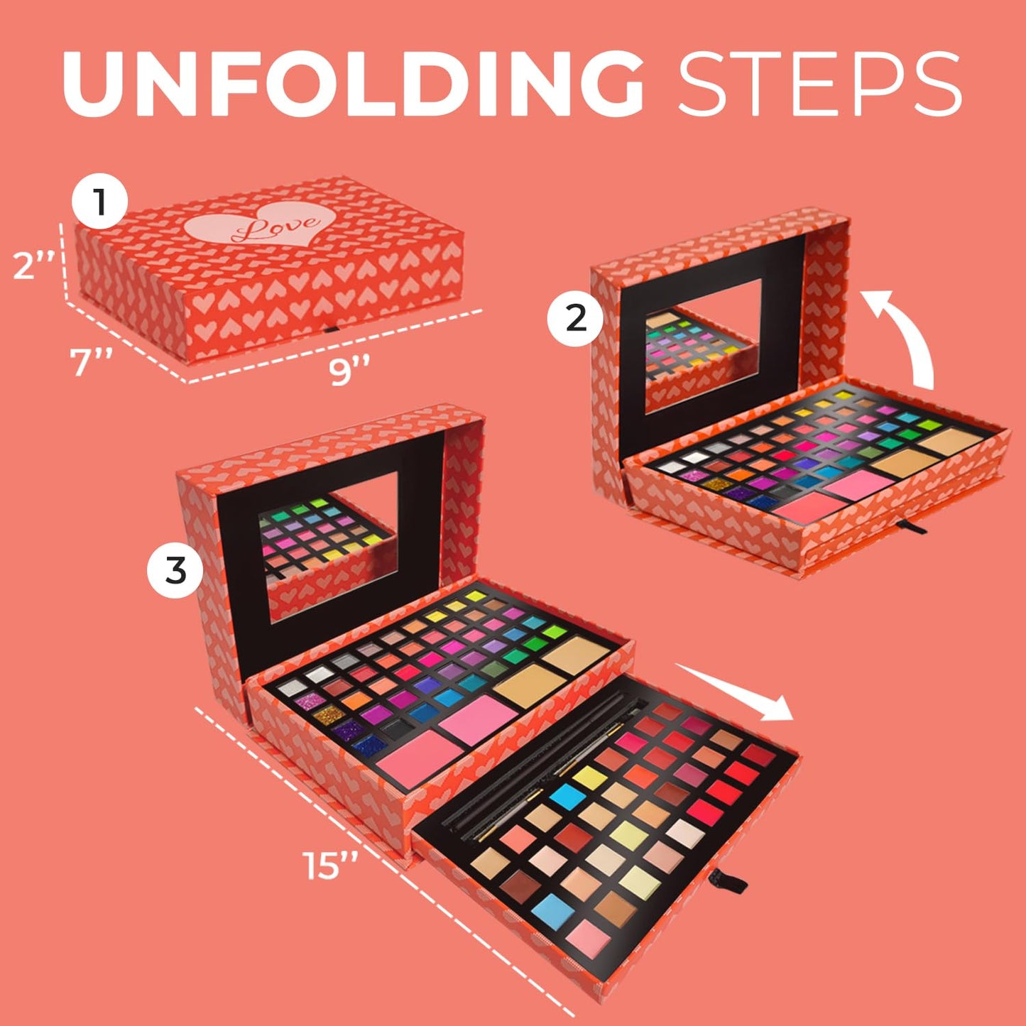 Toysical 2-Tier Makeup for Teens 10-12 - Kids Makeup Kit for Girl - Real, Washable, for Teen Girls or Women - Non Toxic Gift Set 86 Colors Full Starter Kit for Teenagers