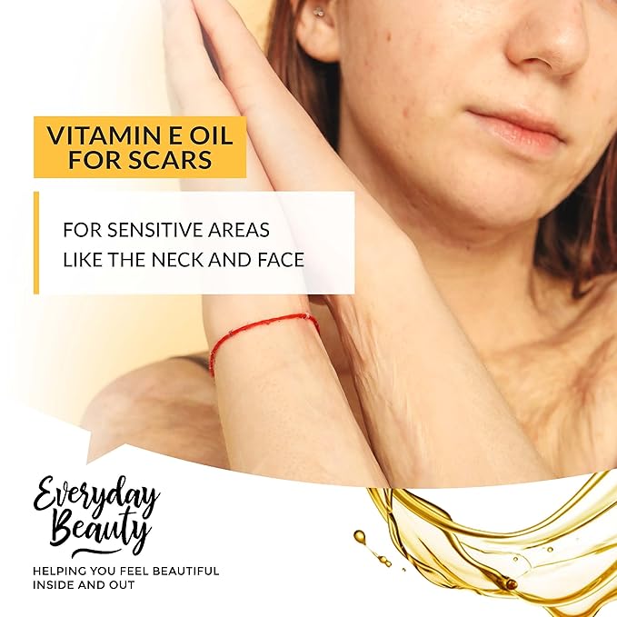 Organic Vitamin E Oil for Scars - All Natural & Vegan Skin Moisturizer 16oz - Light & Unscented Great for Scars After Surgery - Reduce Wrinkles, Anti Aging, Lighten Dark Spots - Face, Skin & All Over
