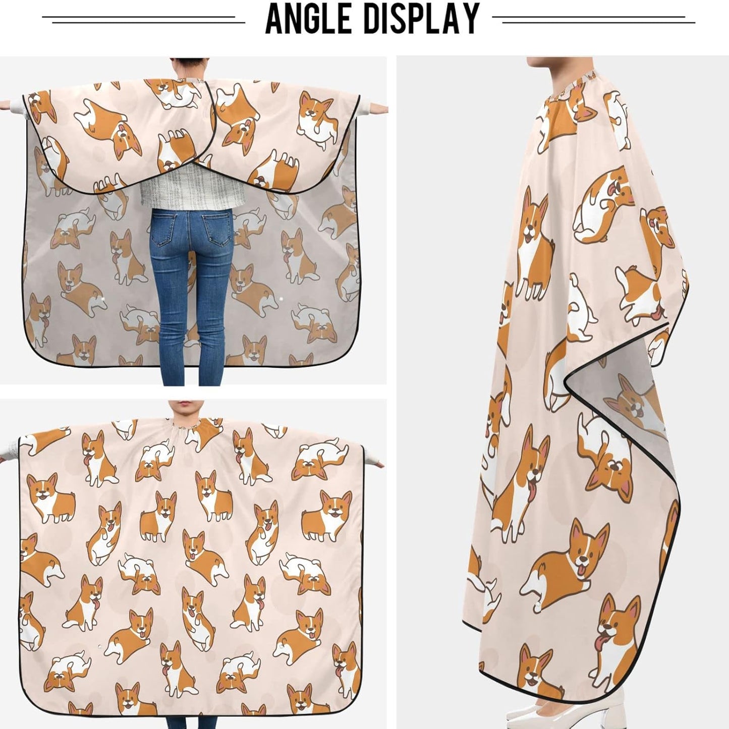 visesunny Professional Barber Cape Polyester Hair Cutting Clippings Catcher Grooming Cape Apron for Shaving Trimming For Men