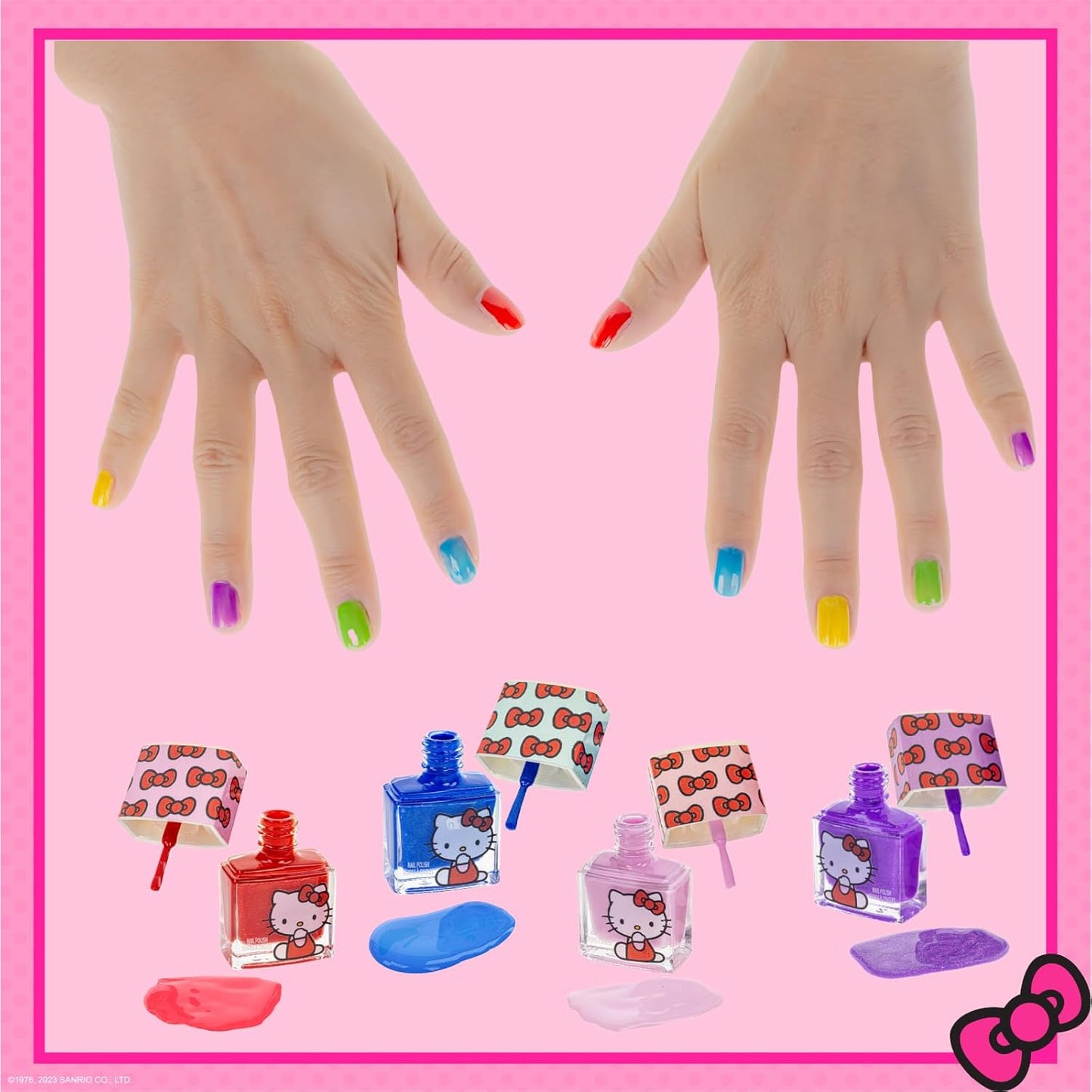 Hello Kitty Train Case Cosmetic Makeup Set Includes Lip Gloss, Eye Shimmer, Nail Polish, Hair Accessories & More! For Girls, Ages 6+ Perfect for Parties & Makeovers by Townley Girl