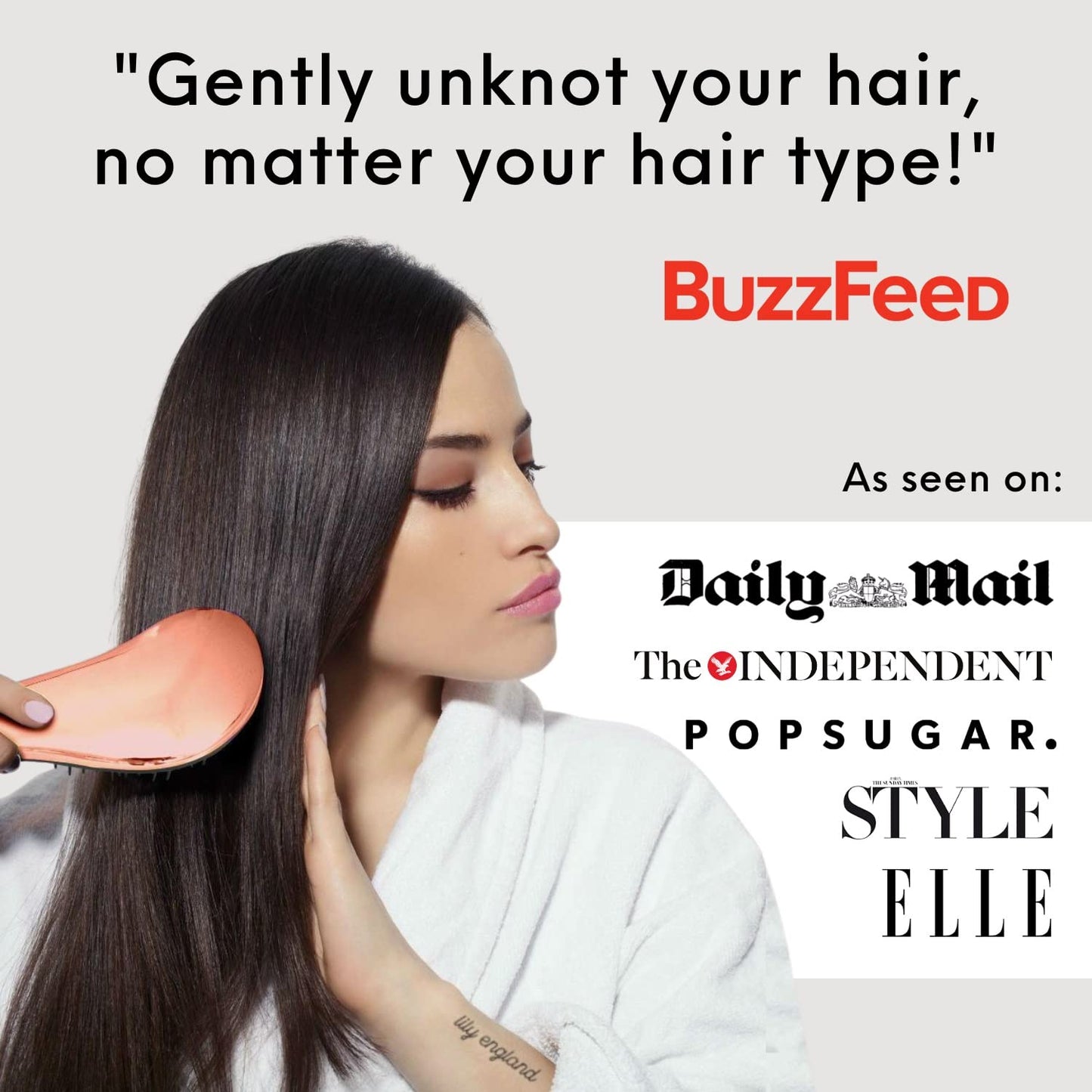 Lily England Teen Girl Gifts Trendy Stuff - Gentle Detangler Hair Brush for Curly, Thick, Straight & Natural Hair - Attractive Gift for Teen Girls with Flexible Bristles for Wet & Dry Hair, Rose-Gold