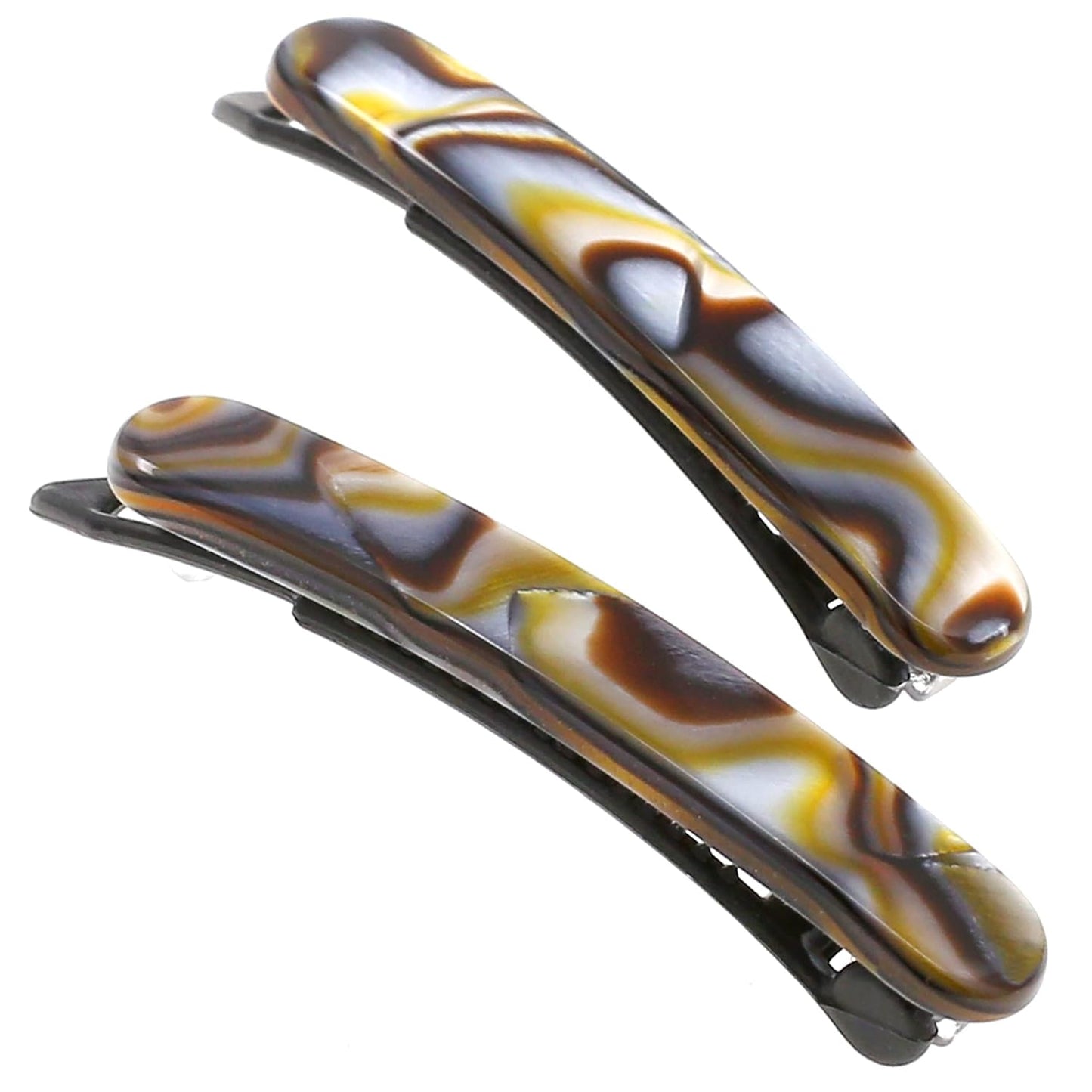 Camila Paris CP3377 French Hair Barrettes Clips for Women, Handmade Onyx, Girls Side Slide-in Barrette Clip, Hair Accessories for Women. Strong Hold No Slip Grip Durable and Styling, Made in France