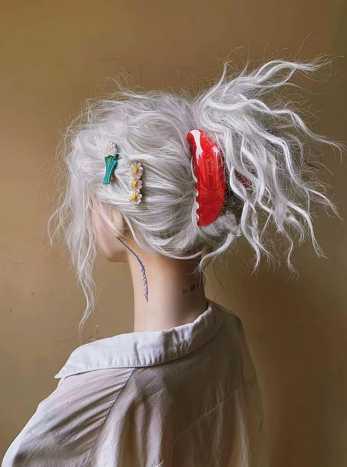 Large Hair Claw Clips For Women, Red Hair Clips Nonslip Retro Hair Clips for Thick & Thin Hair & Curly Hair Fashion Hair Accessories