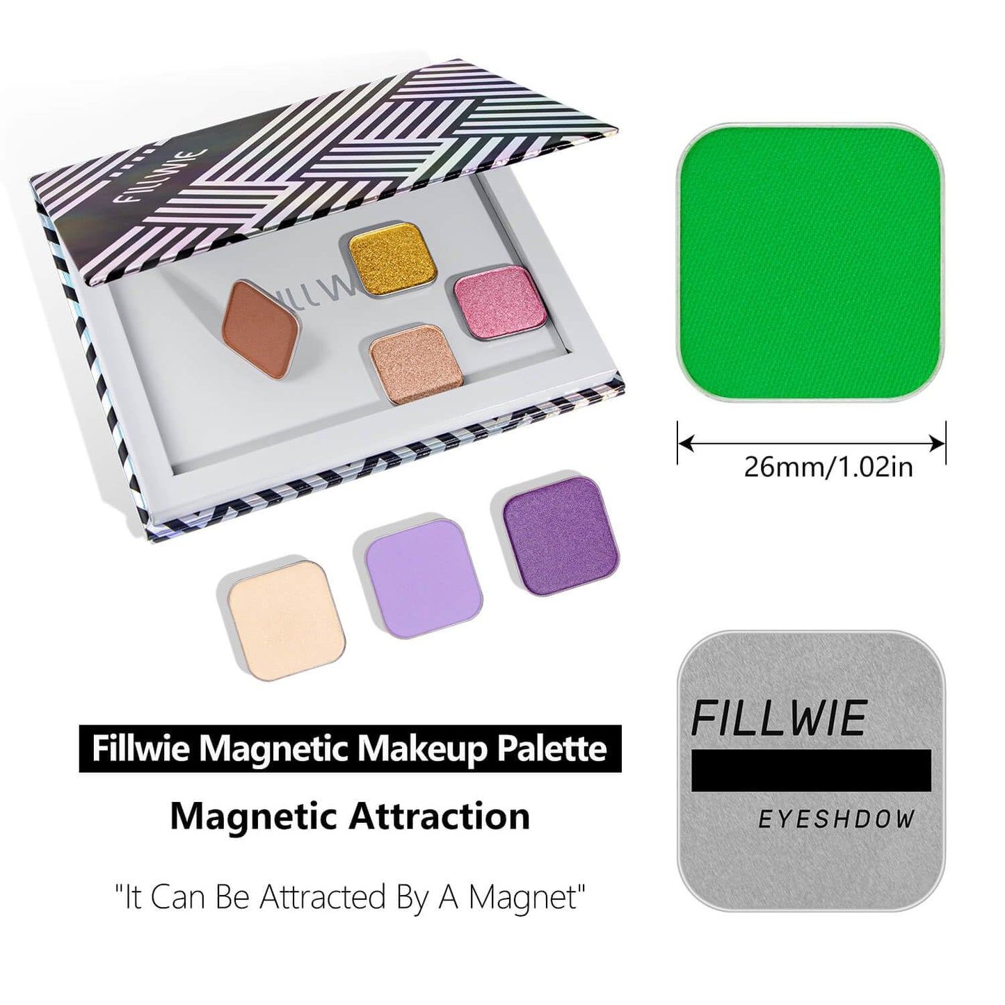Matte Single Eyeshadow Refill – Bunny Green, High-Pigment, Blendable & Long-Lasting, Pressed Powder with Metal Pan, DIY Magnetic Palette Compatible, Easy to Apply & Remove