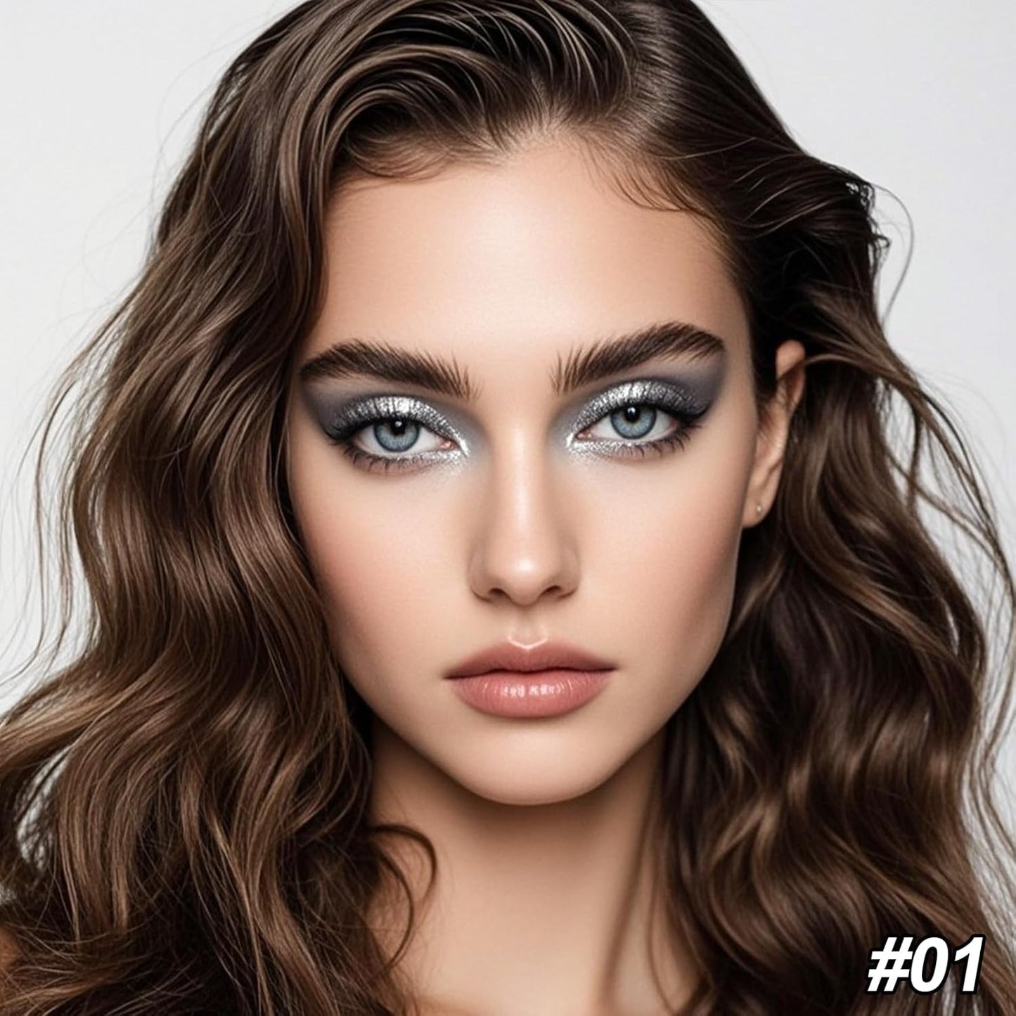 Erinde 4 Colors Eyeshadow Palette Eye Shadow Makeup, Matte Shimmer Metallic Taupe Gray Black Sliver Smokey Eyeshadow, Long Wearing, Velvety Pigmented Blendable, Quad Eye Shadow Palette, 01