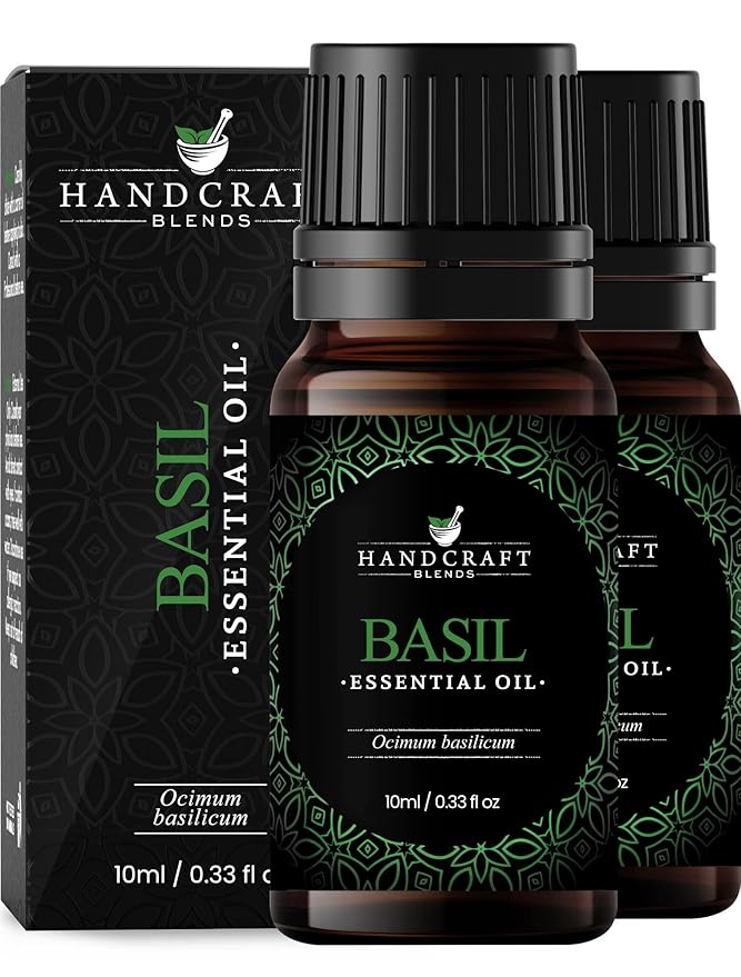 Handcraft Blends Basil Essential Oil - 0.33 Fl Oz - Pack of 2-100% Pure and Natural - Premium Grade Essential Oil for Diffuser and Aromatherapy