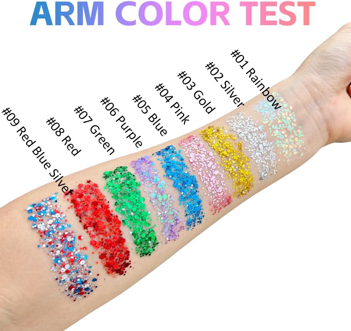 Mysense Silver Body Glitter Stick,Face Hair Glitter Makeup,Sparkling Mermaid Sequins Chunky Glitter Face Paint,Singer Concert Outfit Festival Rave Accessories for Women and Kids