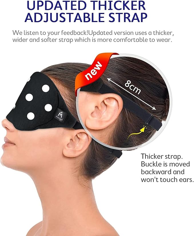 Mavogel Cotton Sleep Mask - Sleep Eye Mask for Men Women, Super Soft and Comfortable Eye Covers, Light Blocking Night Eyemask for Sleeping Yoga Nap Meditation, Includes Travel Pouch (Dot Style)