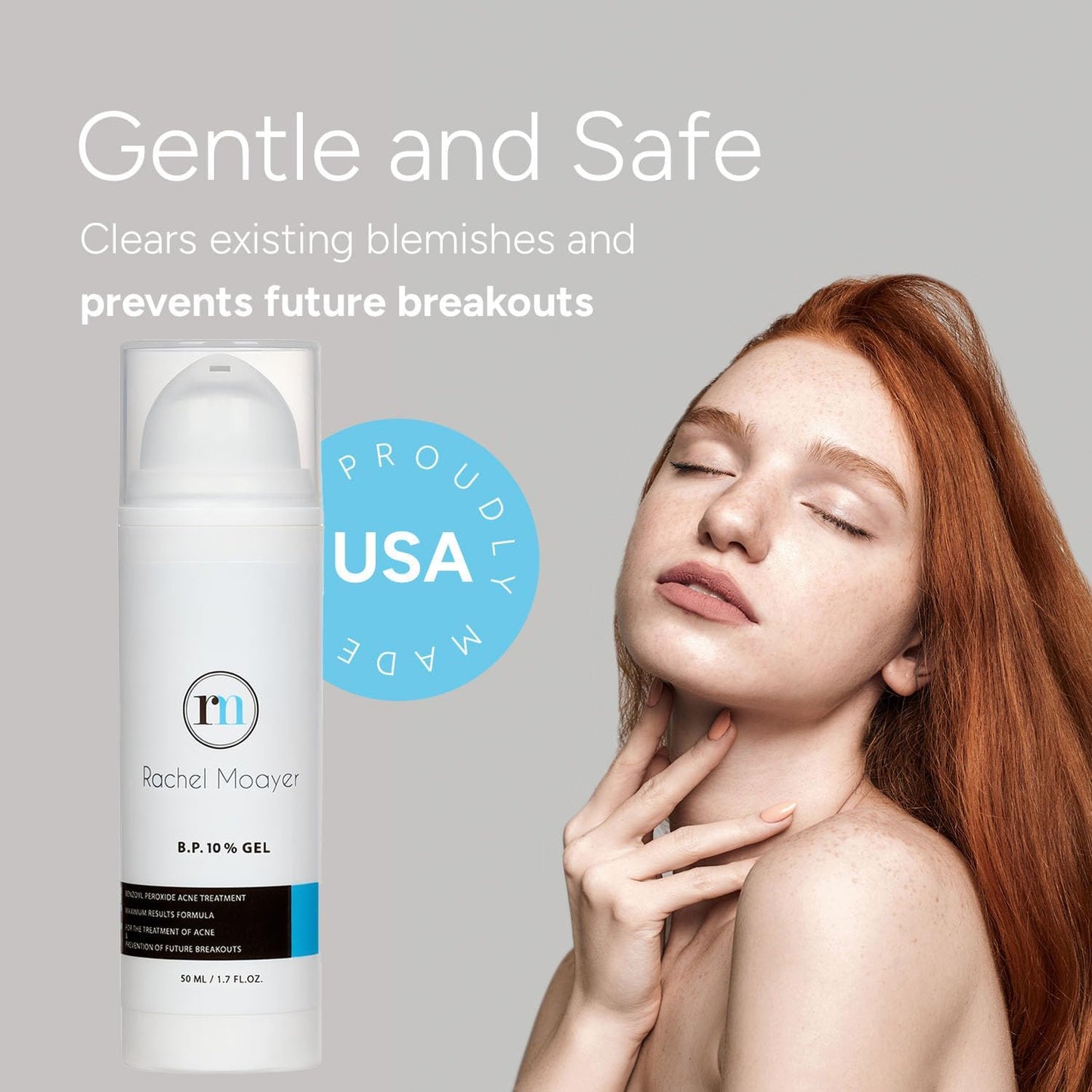 RM Benzoyl Peroxide Face and Body Gel 10% Medical grade Micronized benzoyl peroxide (without the prescription) acne treatment