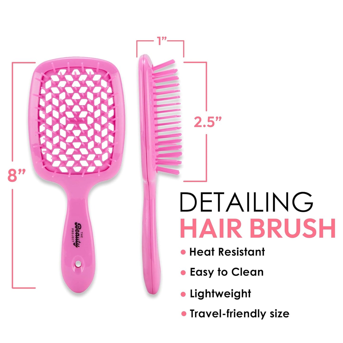 Detangling Brush for All Wet or Dry Hair Types - Pain-Free Brushing, Vented Hair Brush - Lightweight Handle with Extreme Flex to Contour to Scalp (Persian Pink)