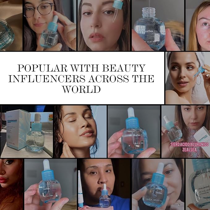 ZealSea Hyaluronic Acid Serum for Face 2 x 30ml, Facial Serum 2% Pure Hyaluronic Acid with Vitamin B5, Anti-Aging Skin Care Day & Night Hydrating Serum for Sensitive Skin and Dry Skin