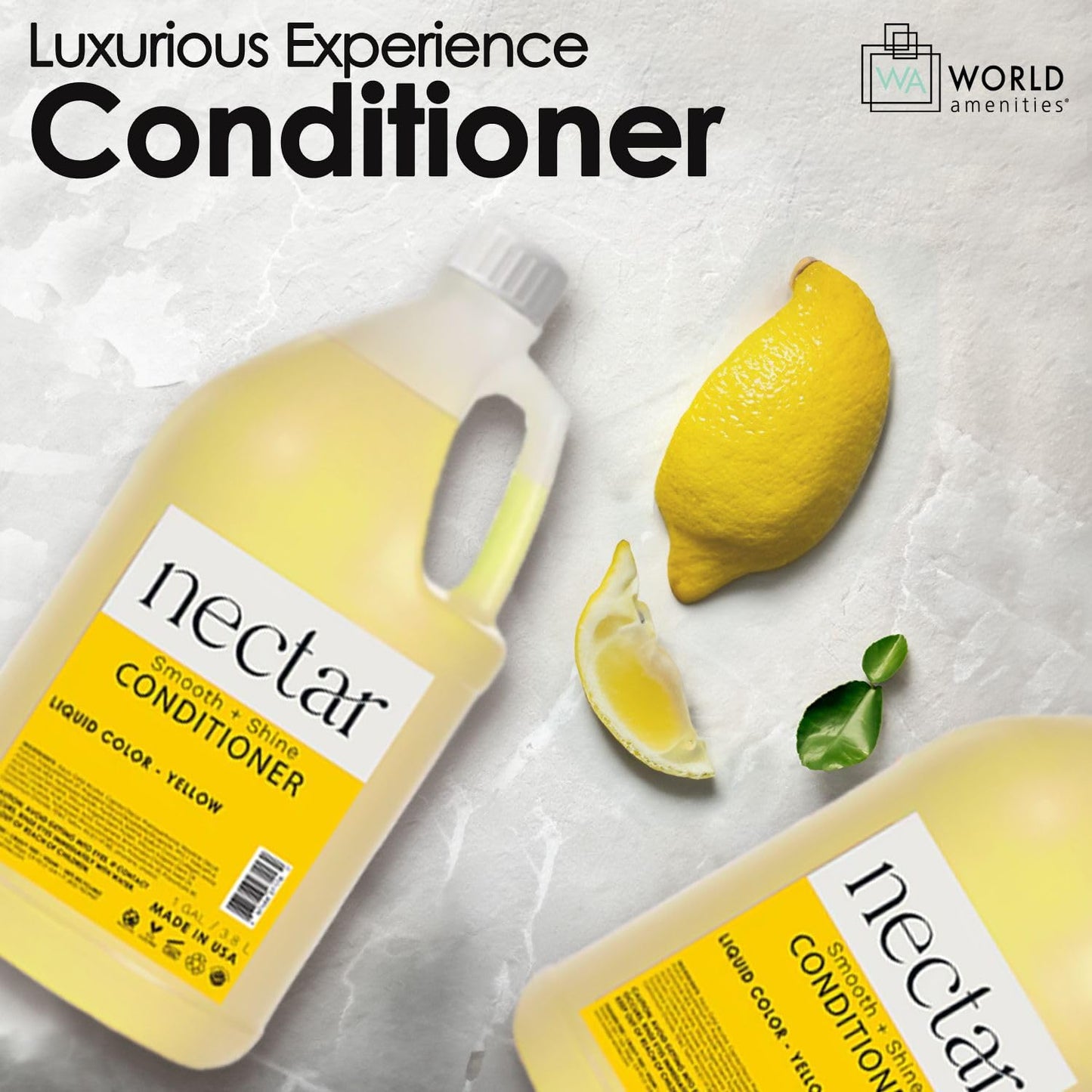 World Amenities - Nectar Conditioner | 1 gallon, 3.8L | Sweet Orange Blossom Scent Refill Bottle With Pump, Hotel Amenities, Airbnb Rentals, Suitable for All Hair Types - 1 Gallon Pack