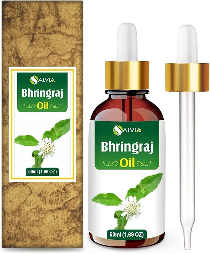 Salvia Bhringraj Oil (Eclipta alba) - Undiluted Uncut Cold Pressed Premium Oil (50ml (1.69 Fl Oz with Dropper))