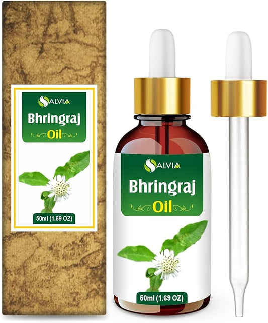 Salvia Bhringraj Oil (Eclipta alba) - Undiluted Uncut Cold Pressed Premium Oil (50ml (1.69 Fl Oz with Dropper))