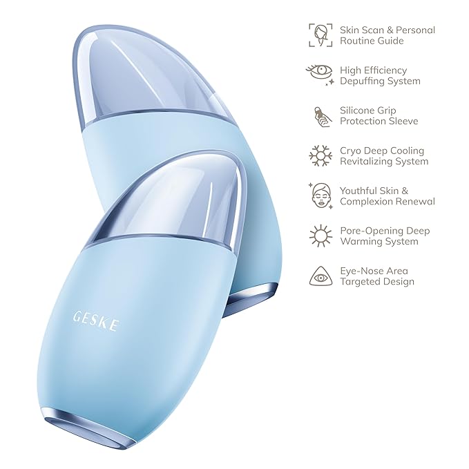 SmartAppGuided™ Cool & Warm Eye & Face Massager | 7 in 1 | Multi Massager | Face & Neck | Battery-free Cooling & Warming | Firms, Relaxes & De-Puffs Skin | Eye-Nose Area Targeted Design