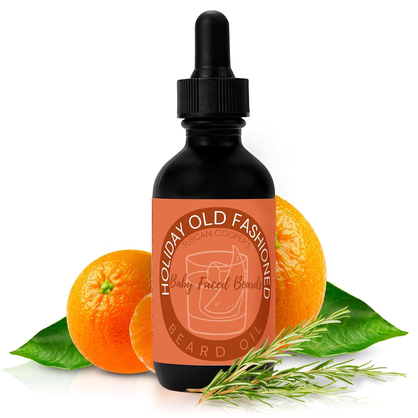 Tuscan Cooper's Baby Faced Beards Oil for Men - Hydrating, Nourishing, Natural Beard Softener and Conditioner for All Hair Types. Coconut, Jojoba, and Sweet Almond Moisture - Holiday Old Fashioned