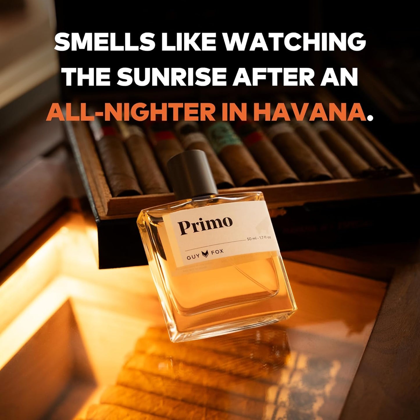 GUY FOX - Primo - Cologne For Men | Santal, Cuban Cigar, Smoked Rum | Smooth, Rich Men's Cologne | Men's Fragrance | 1.7 Fl Oz
