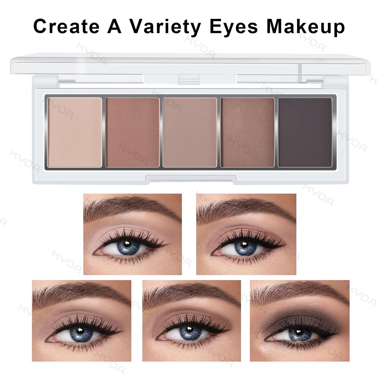 KYDA 5 Colors Matte Brown Eyeshadow Palette, Neutral Nude Eyeshadow, All Matte Eyes Makeup Palette, High Pigment Pressed Powder Eye Makeup Gift for Women, Lasting Blendable Daily Eyes Shadow, HAZEL