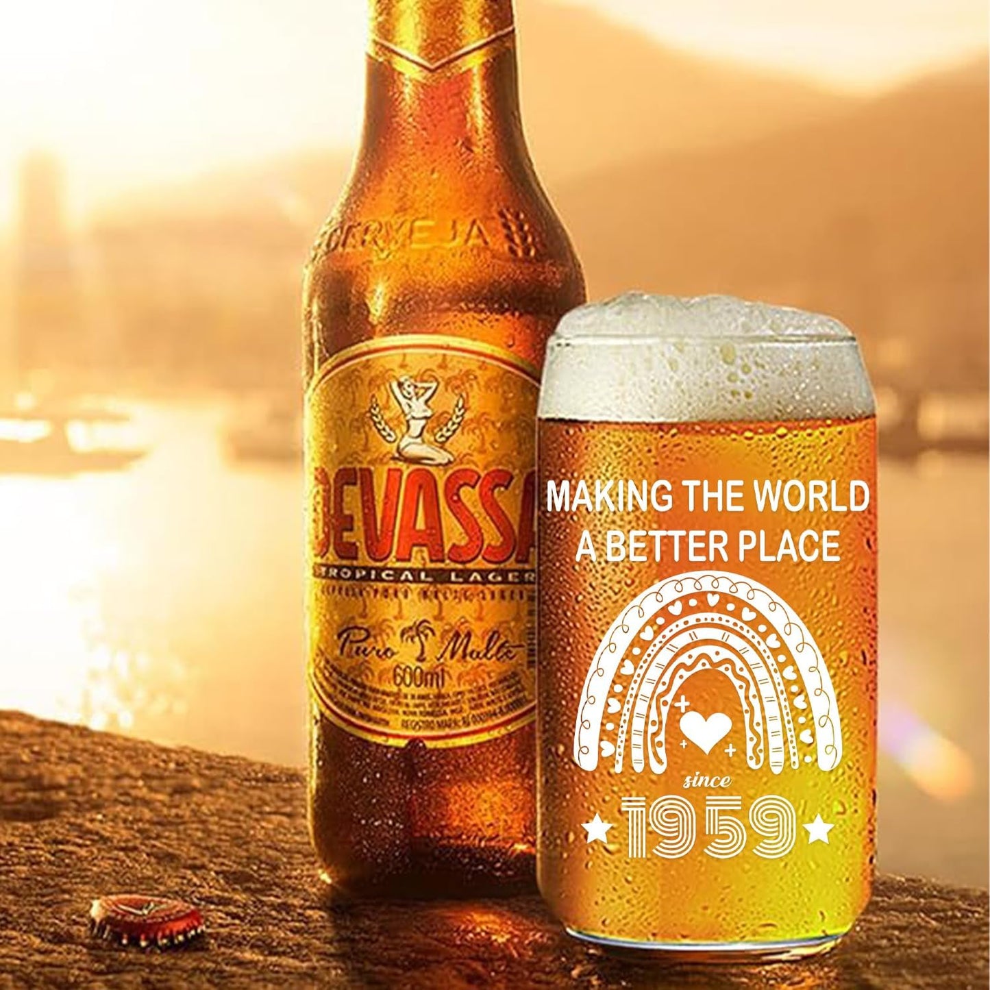 65th Birthday Gifts for Women 65 Year Old Birthday Cups 1959 Birthday Present Happy 65th Birthday Cute Glass Cups with Lids and Straws 65th Birthday Party Decorations Gifts Ideas 16 Oz Can Glass