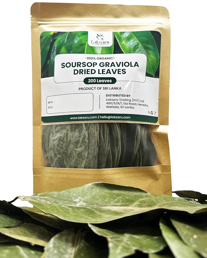 Laksaru 400 Dried Soursop Leaves – 100% Natural | Dried Herbal Tea for Wellness, Immunity & Relaxation | Rich in Antioxidants |Caffeine-Free – Premium Quality | Product from Sri Lanka