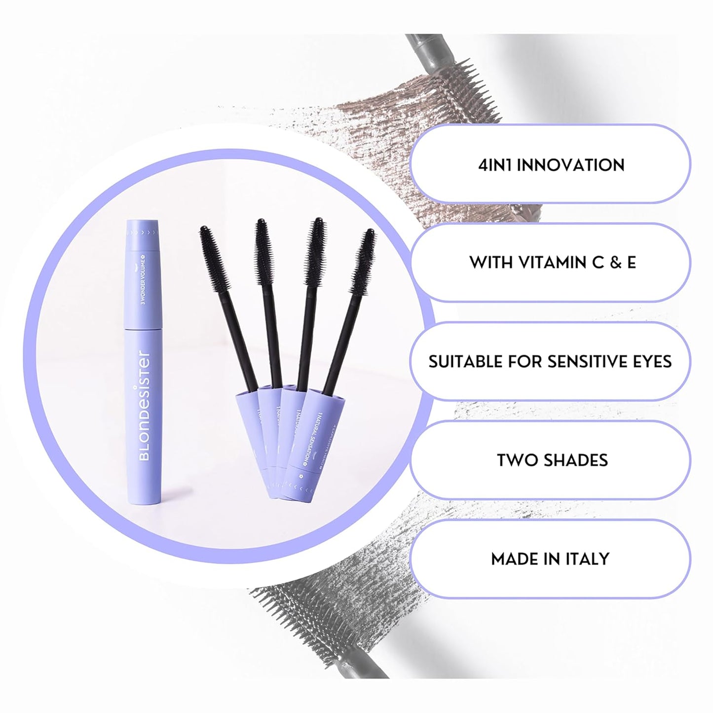 4-in-1 Click and Turn Mascara - Mascara Volume and Length - High Pigmentation, Waterproof, Easy Removal - Ultra Black - 0.4 oz