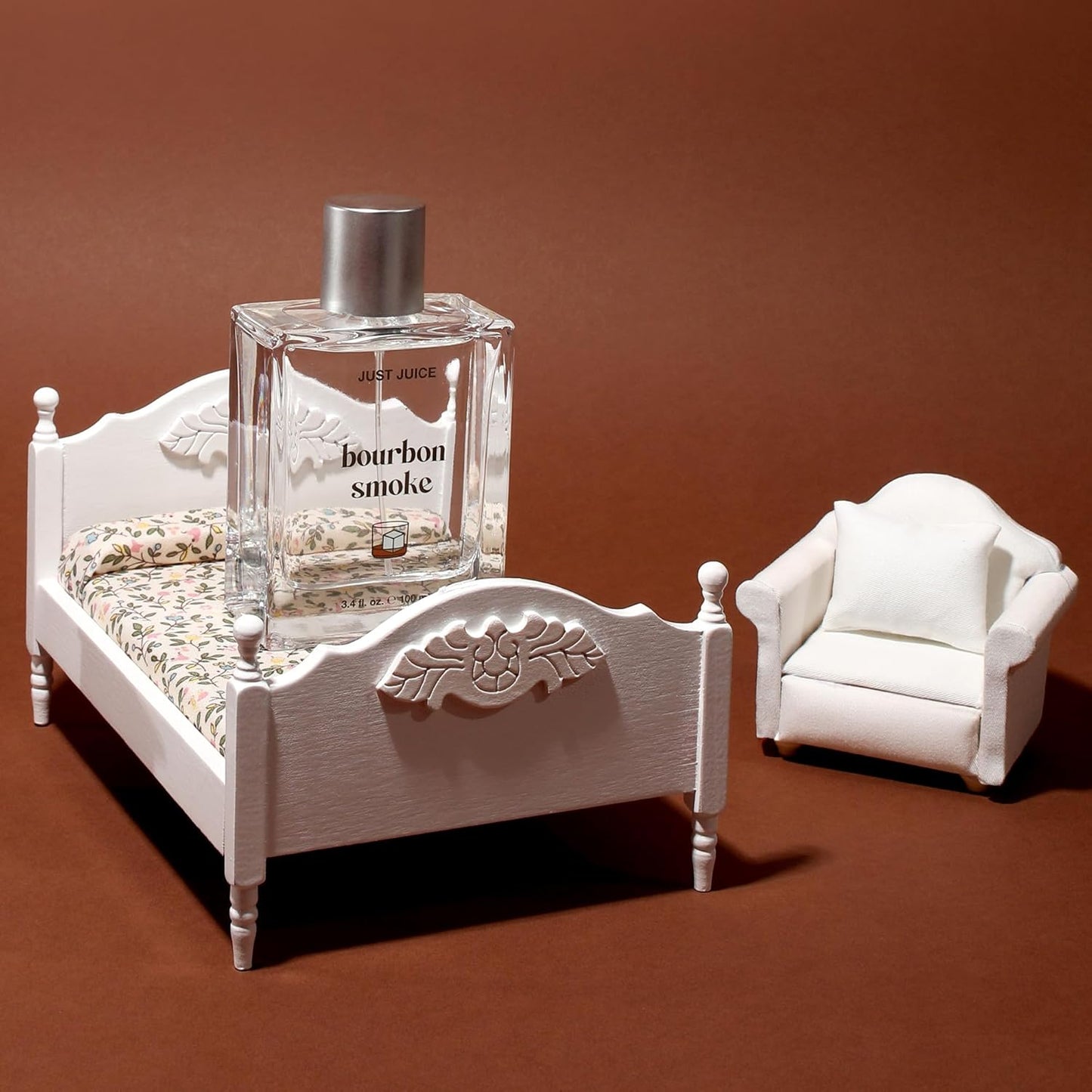 Just Juice Bourbon Smoke - Spicy, Warm Vanilla Perfume for Women and Men - Amber Mini Travel Perfume with Black Pepper, Cedar, Suede - 0.33 oz