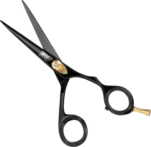 Razor Sharp Hair Scissors - 6.5" - Hammer Forged & Hand Sharpened - 100% Stainless Steel - RIGHT HANDED (Black)