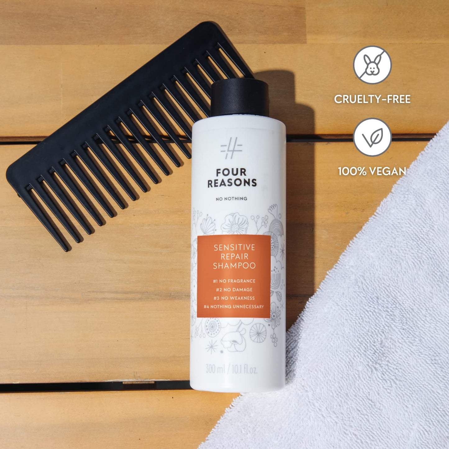 No nothing Hair Repair Shampoo for dry damaged hair - Fragrance Free - fortified with Amino Acids 10.15 oz