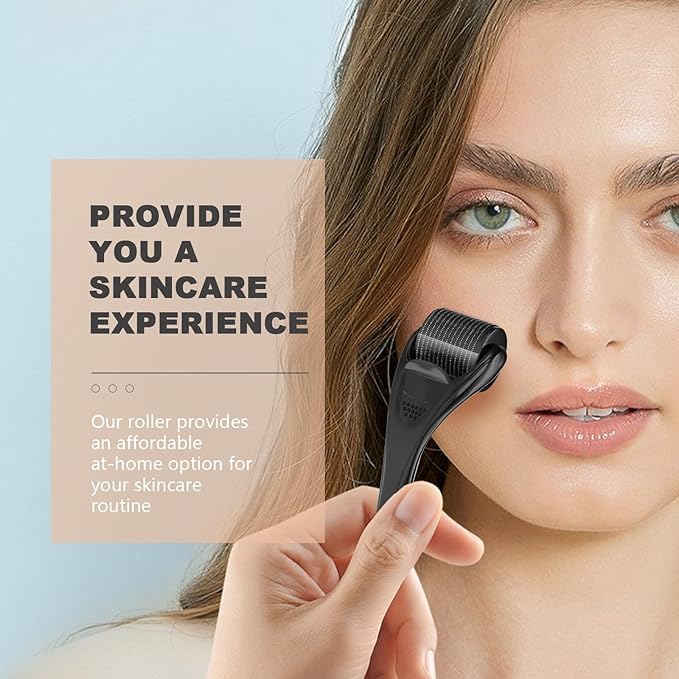 Derma Roller Beard Roller Microneedling Micro Needles Skin Face Roller 540 Stainless Steel for Hair Beard Facial Skin Face 540 Home Use with Storage Case