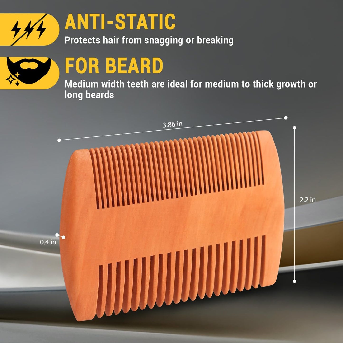 MEGAN Men's Beard Brush and Comb Gift Set - Natural Boar Bristle Brush and Double sided Wooden Beard Comb, Beard Beauty and Styling Care Tool Anti static - Comes with Travel Bag