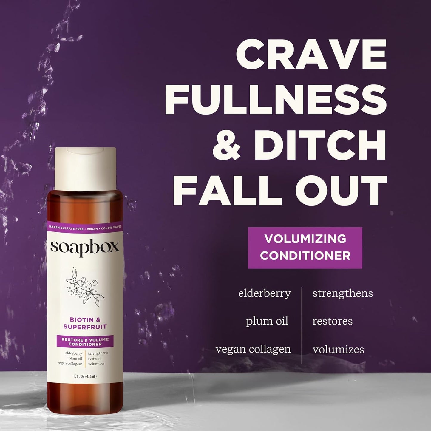 Soapbox Biotin & Superfruit Shampoo & Conditioner Set with Vegan Collagen, Aloe and Shea Butter, Pack of 2 Harsh Sulfate Free, Paraben & Silicone Free, 16 Ounces Each