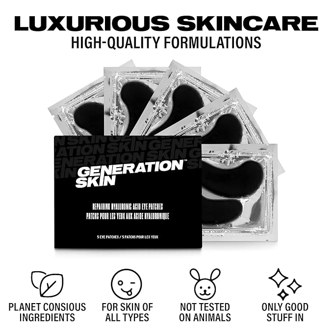 Eye Patches for Dark Circles and Puffiness, Under Eye Mask with Hyaluronic Acid, Vegan and Cruelty-Free Under Eye Patches, Hyaluronic Acid Eye Masks, 5-Pack