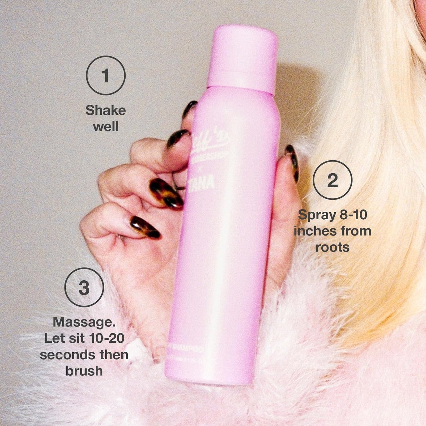 Jeff's Barbershop x Tana Mongeau Dry Shampoo, Clear Dry Shampoo Hair Spray, No White Residue, Talc Free, All Hair Types, 4.1 fl oz