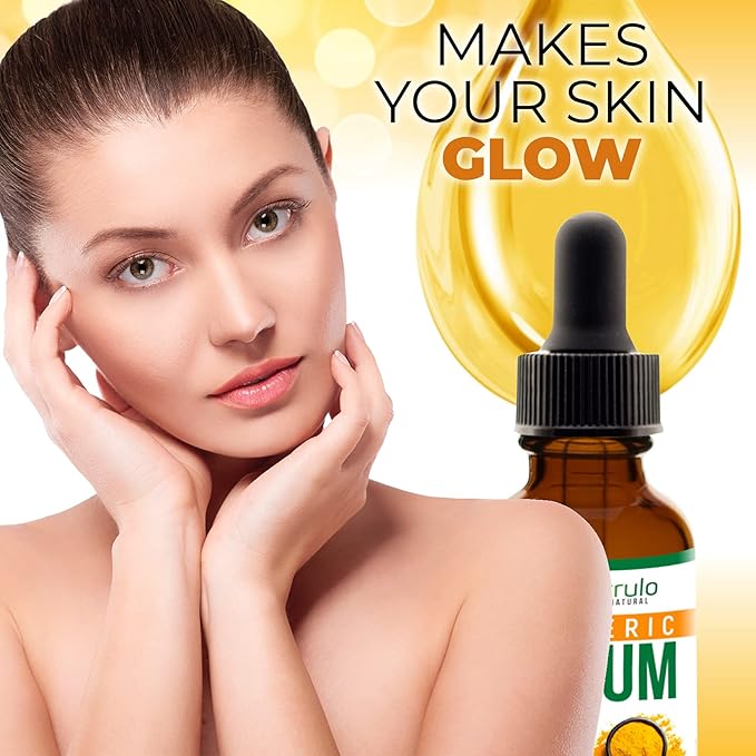 Turmeric Serum for Face & Body - All Natural Turmeric Skin Brightening Serum for Spots - Turmeric Facial Repair Serum Cleanses Skin, Fights Acne, Evens Tone, Minimizes Pores - Pure Turmeric Oil