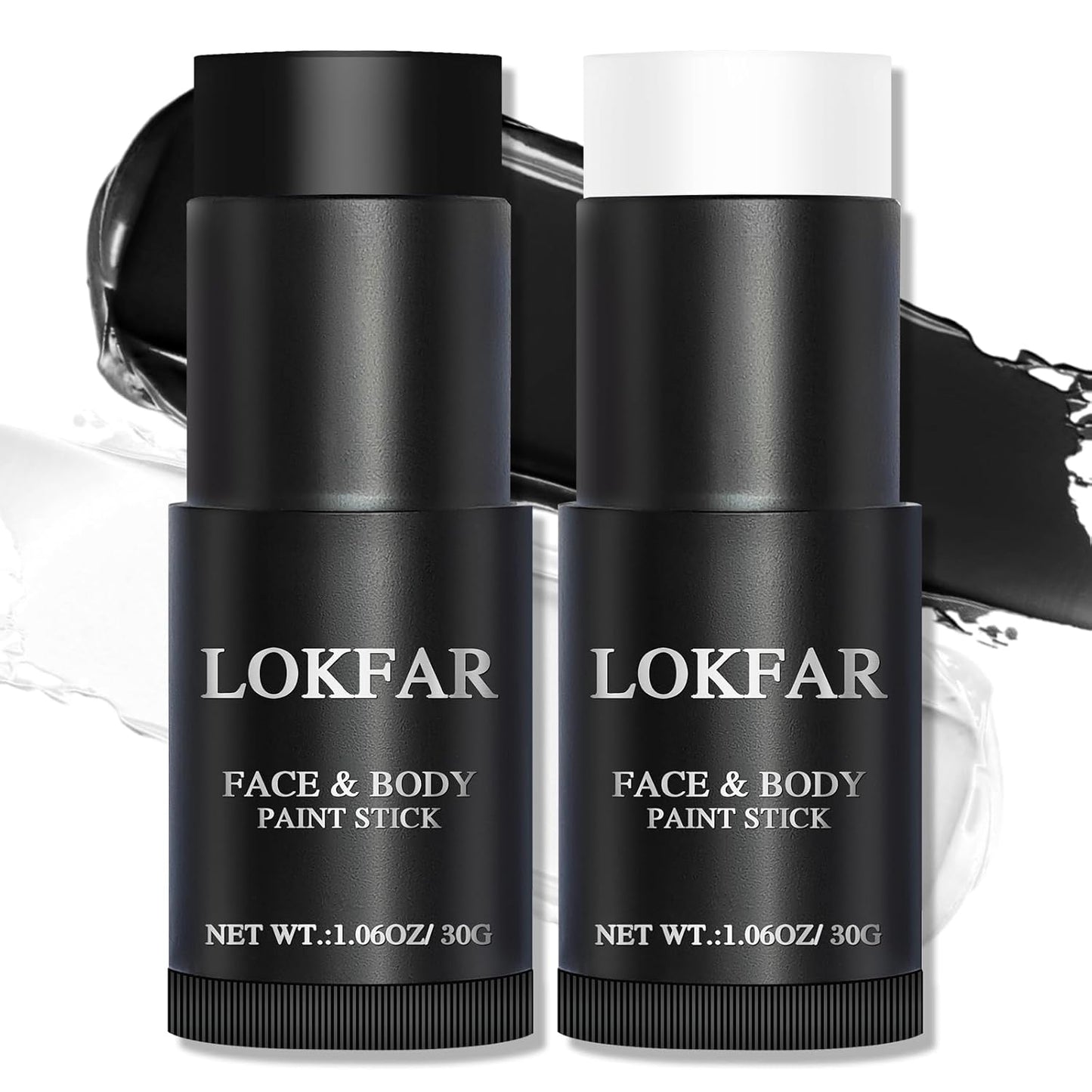 Black and White Face Body Paint Stick, White Foundation Makeup, Eye Black Stick for Sports, Professional Halloween Face Makeup Kit for Mime Zombie Clown Vampire Skeleton Skull Joker Costume