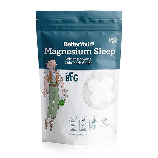 BetterYou Magnesium Sleep Kid’s Bath Flakes - Bath Salts with Popping Candy - Bath Soak with Natural Magnesium - Relaxing Lavender for Sleep - 1.6 lb
