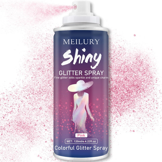 Halloween Hair and Body Glitter Spray, Holographic Glitter Highlighter Powder, Hairspray for Clothes, Face Body Shiny Glitter, Loose Shimmer Hairspray Festival Rave Prom Accessories