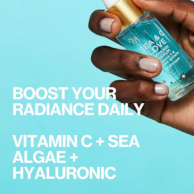 Pacifica Beauty Sea and C Love Vitamin C Serum, Skincare, Hyaluronic Acid, Green Tea, Marine Extracts, Blue Light Protection, Brightening, Lightweight, Face Care, Skin Care Serum, 1 fl oz (1 Count)