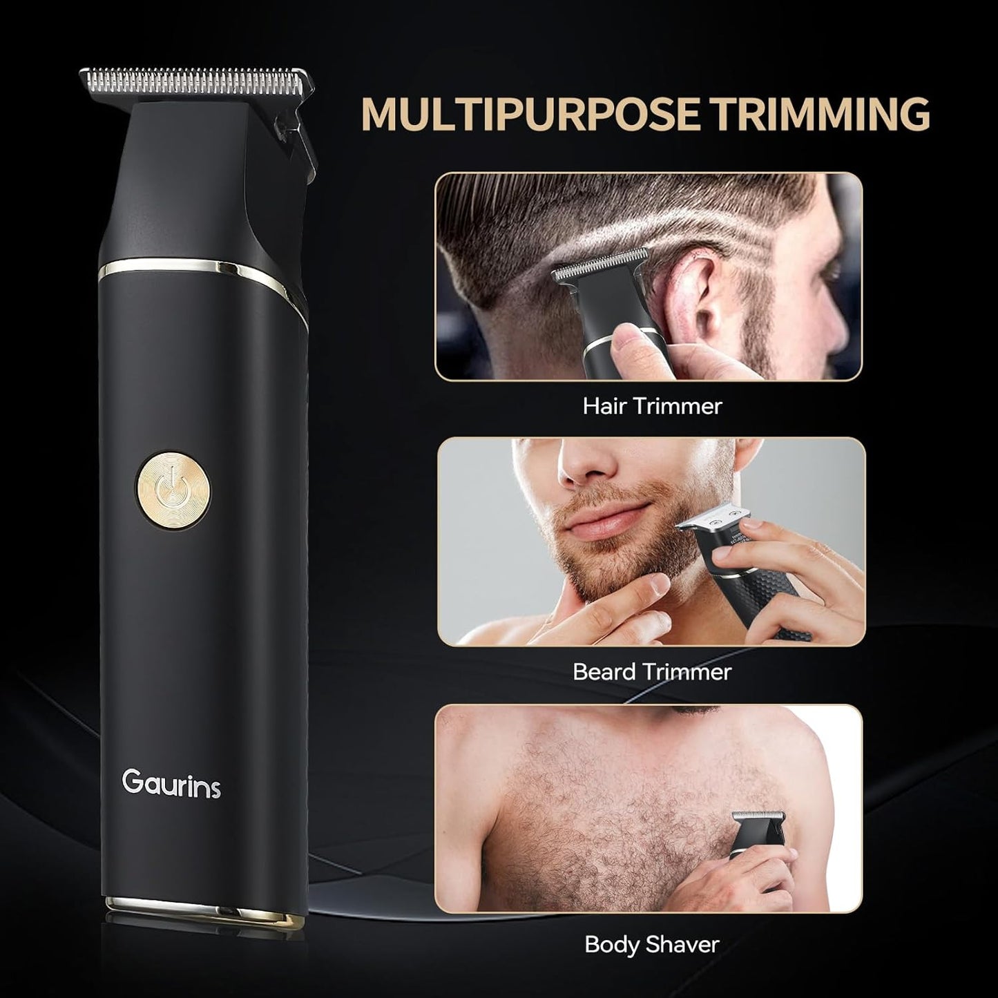 Hair Trimmer for Men, Beard Trimmer for Men Professional, Electric Razor Shavers Zero Gapped T Blade Edgers Liners, Barber Clippers for Hair Cutting Mustache Facial with LCD Display Gifts for Men
