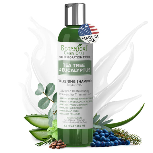 Tea Tree & Eucalyptus Shampoo for Hair Growth & Thinning Hair - Thickening, Sulfate-Free
