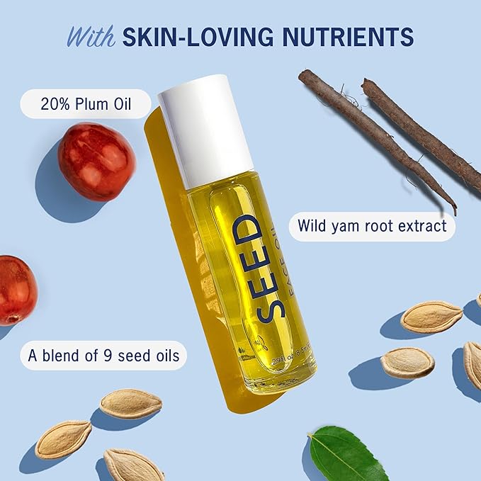 Jao Brand Seed Face Oil | Hydrating Serum For Plump, Smooth Skin | Lightweight Moisturizer | Facial Oil For All Skin Types | Restores Elasticity | No Parabens, No Fillers | 0.29 fl. oz.