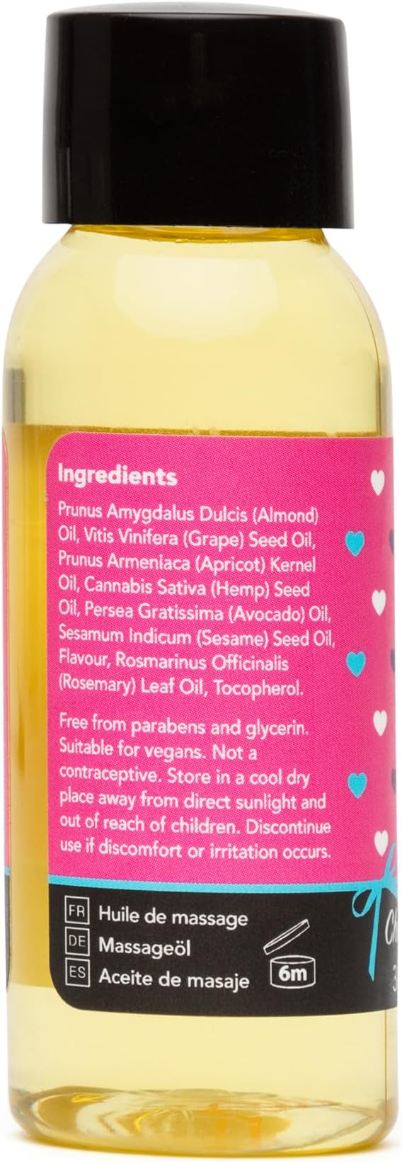 Lovehoney Cherry Massage Oil - Infused with Essential Oils - Vegetarian Friendly - 1oz