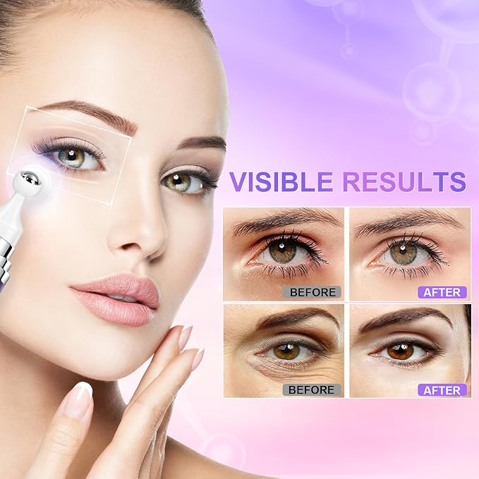 Caffeine Eye Cream for Dark Circles Under Eye Serum Eye Treatment for Wrinkles Fine Lines, Retinol Eye Cream for Puffiness and Bags Under Eye Serum with 360° Massage Roller-Ball