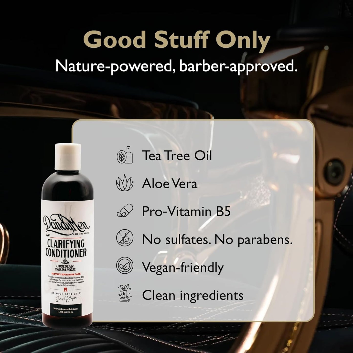 Tea Tree Clarifying Conditioner | Hydrating and Soothing Formula with Aloe Vera & Pro-Vitamin B5 | 11.83 oz (Obsidian Cardamom)